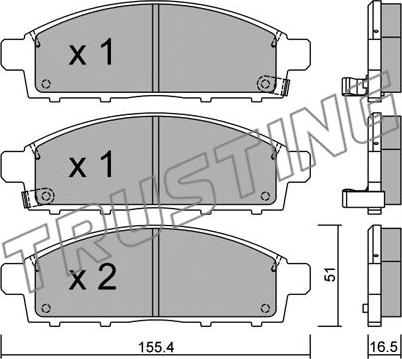 Trusting 807.0 - Тормозные колодки, дисковые, комплект parts5.com