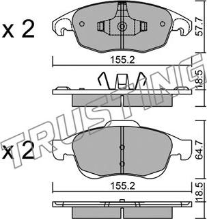 Trusting 816.0 - Тормозные колодки, дисковые, комплект parts5.com