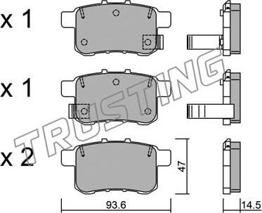 Trusting 885.0 - Тормозные колодки, дисковые, комплект parts5.com