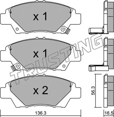 Trusting 882.0 - Тормозные колодки, дисковые, комплект parts5.com