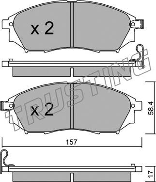 Trusting 835.0 - Тормозные колодки, дисковые, комплект parts5.com