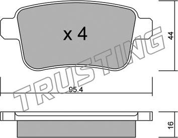 Trusting 830.0 - Тормозные колодки, дисковые, комплект parts5.com