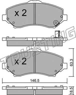 Trusting 879.1 - Тормозные колодки, дисковые, комплект parts5.com