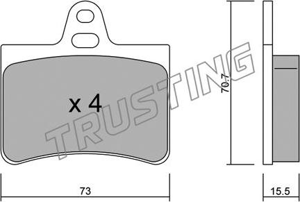 Trusting 342.0 - Тормозные колодки, дисковые, комплект parts5.com