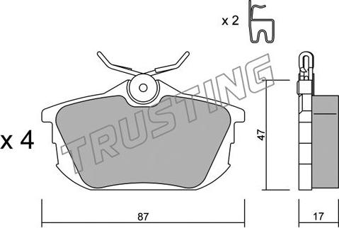 Trusting 356.0 - Тормозные колодки, дисковые, комплект parts5.com