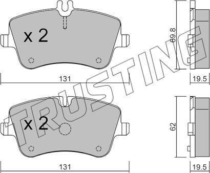 Trusting 351.0 - Тормозные колодки, дисковые, комплект parts5.com