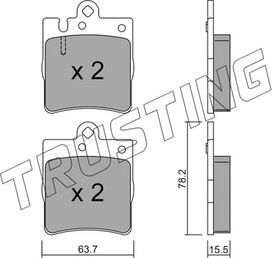 Trusting 353.0 - Тормозные колодки, дисковые, комплект parts5.com