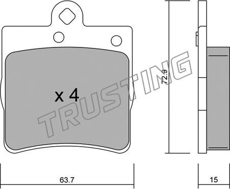 Trusting 352.0 - Тормозные колодки, дисковые, комплект parts5.com