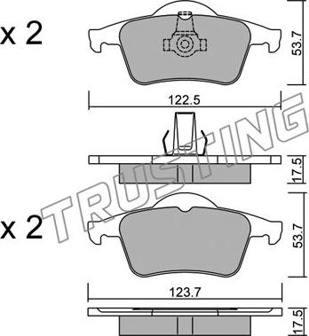 Trusting 357.0 - Тормозные колодки, дисковые, комплект parts5.com