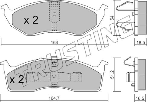 Trusting 365.0 - Тормозные колодки, дисковые, комплект parts5.com