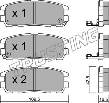 Trusting 367.0 - Тормозные колодки, дисковые, комплект parts5.com