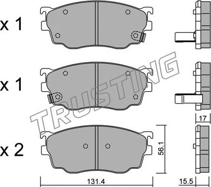 Trusting 310.0 - Тормозные колодки, дисковые, комплект parts5.com