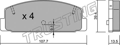 Trusting 311.1 - Тормозные колодки, дисковые, комплект parts5.com