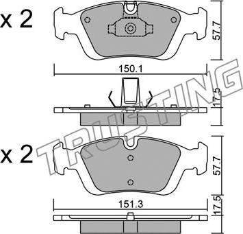 Trusting 321.0 - Тормозные колодки, дисковые, комплект parts5.com