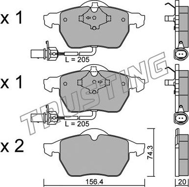 Trusting 323.0 - Тормозные колодки, дисковые, комплект parts5.com