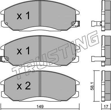 Trusting 373.0 - Тормозные колодки, дисковые, комплект parts5.com