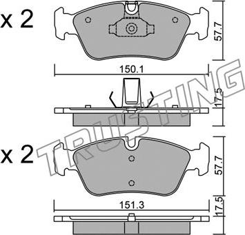 Trusting 269.0 - Тормозные колодки, дисковые, комплект parts5.com