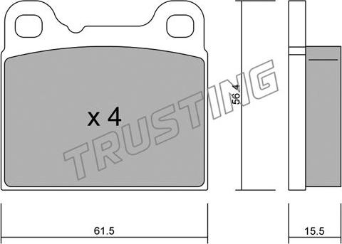 Trusting 209.0 - Тормозные колодки, дисковые, комплект parts5.com