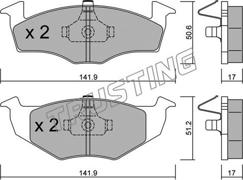 Trusting 215.0 - Тормозные колодки, дисковые, комплект parts5.com