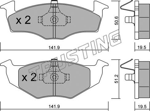 Trusting 215.1 - Тормозные колодки, дисковые, комплект parts5.com