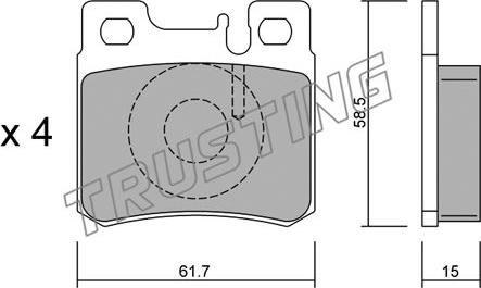 Trusting 212.0 - Тормозные колодки, дисковые, комплект parts5.com