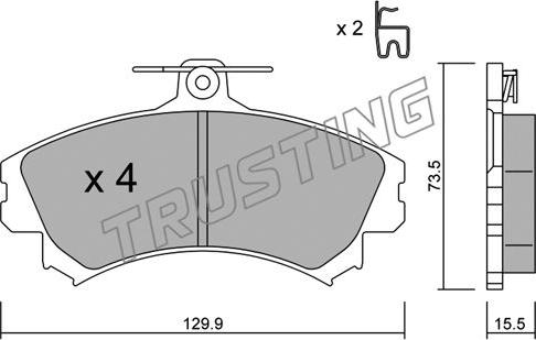 Trusting 225.0 - Тормозные колодки, дисковые, комплект parts5.com