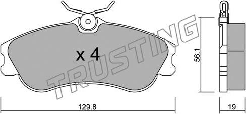 Trusting 226.1 - Тормозные колодки, дисковые, комплект parts5.com