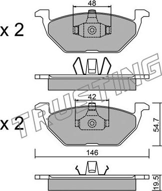 Trusting 220.1 - Тормозные колодки, дисковые, комплект parts5.com