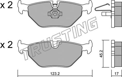 Trusting 270.0 - Тормозные колодки, дисковые, комплект parts5.com