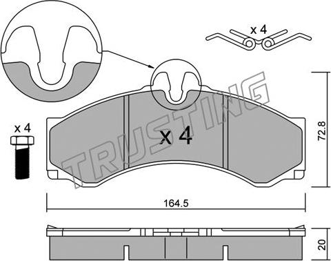 Trusting 271.1 - Тормозные колодки, дисковые, комплект parts5.com