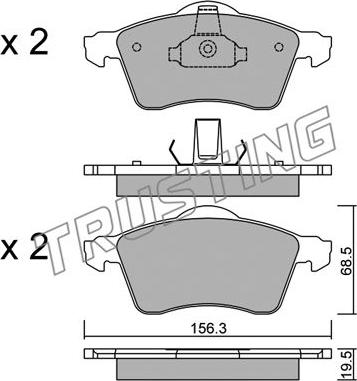 Trusting 272.0 - Тормозные колодки, дисковые, комплект parts5.com