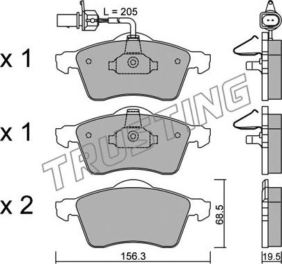 Trusting 272.1 - Тормозные колодки, дисковые, комплект parts5.com