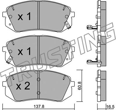 Trusting 799.0 - Тормозные колодки, дисковые, комплект parts5.com