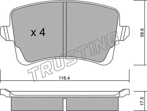 Trusting 792.0 - Тормозные колодки, дисковые, комплект parts5.com