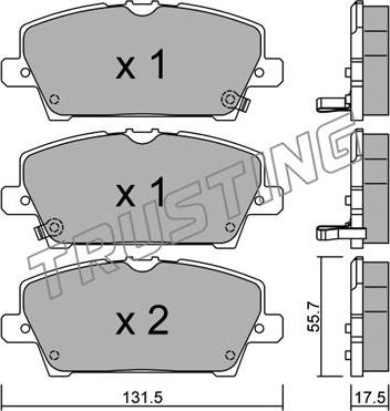 Trusting 744.0 - Тормозные колодки, дисковые, комплект parts5.com