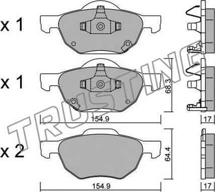 Trusting 746.0 - Тормозные колодки, дисковые, комплект parts5.com