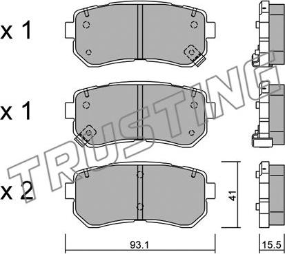 Trusting 741.0 - Тормозные колодки, дисковые, комплект parts5.com