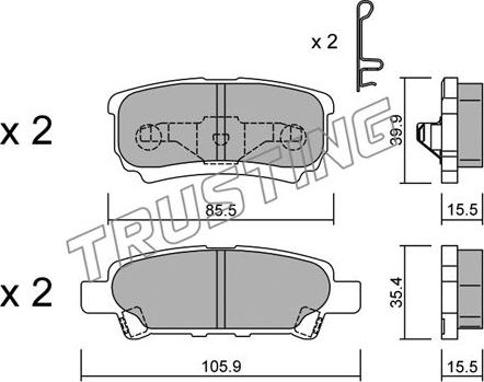 Trusting 753.0 - Тормозные колодки, дисковые, комплект parts5.com