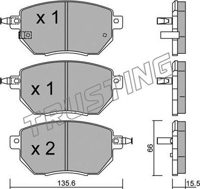 Trusting 757.0 - Тормозные колодки, дисковые, комплект parts5.com