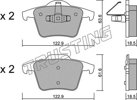 Trusting 704.0 - Тормозные колодки, дисковые, комплект parts5.com