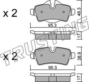 Trusting 785.0 - Тормозные колодки, дисковые, комплект parts5.com