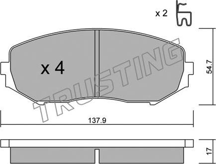 Trusting 782.0 - Тормозные колодки, дисковые, комплект parts5.com