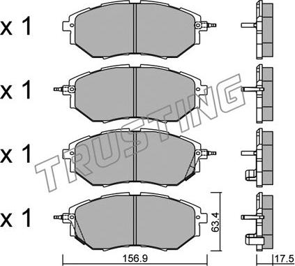 Trusting 779.0 - Тормозные колодки, дисковые, комплект parts5.com