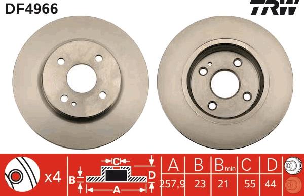 TRW DF4966 - Тормозной диск parts5.com