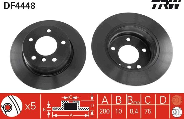 TRW DF4448 - Тормозной диск parts5.com