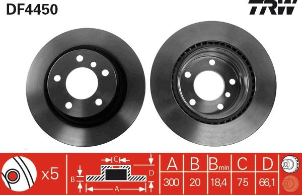 TRW DF4450 - Тормозной диск parts5.com