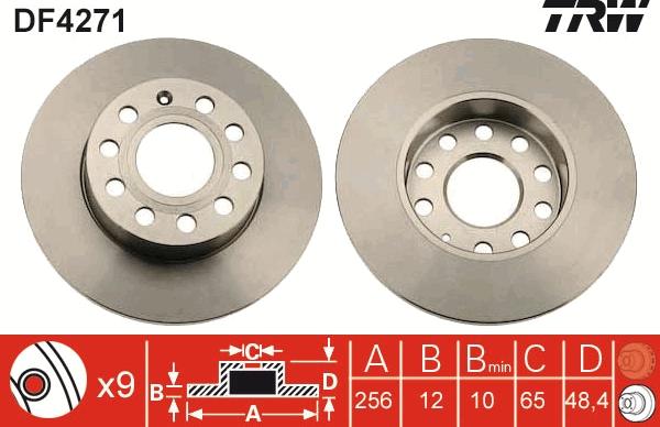 TRW DF4271 - Тормозной диск parts5.com