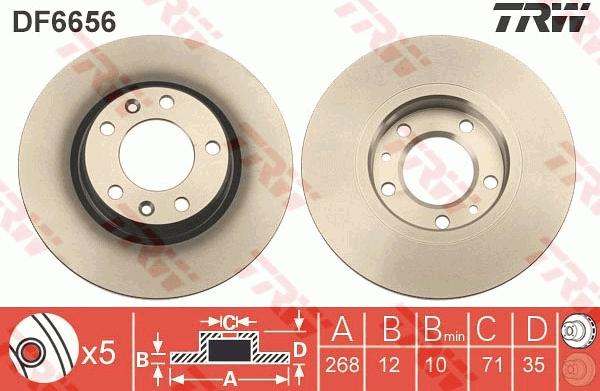 TRW DF6656 - Тормозной диск parts5.com