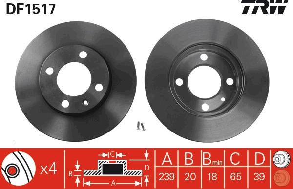 TRW DF1517 - Тормозной диск parts5.com