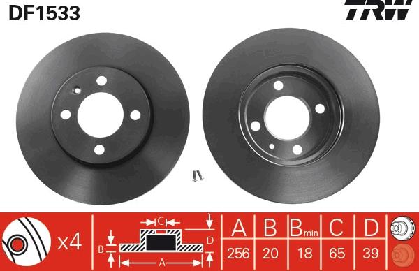 TRW DF1533 - Тормозной диск parts5.com